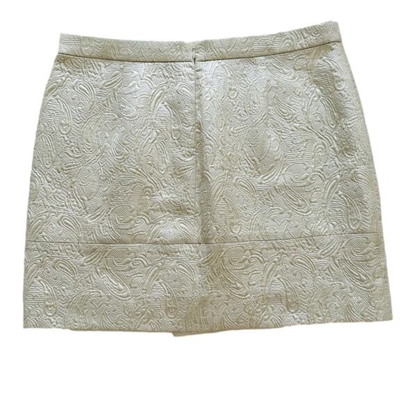 J. Crew Skirt Pearl Metallic Matelasse Origami Faux Wrap Mini Skirt Size 10 NEW - Picture 6 of 12